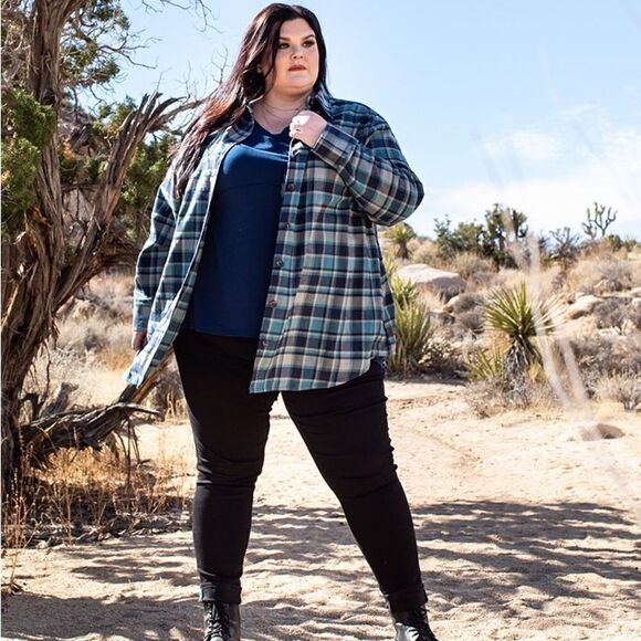 LuLaRoe Women’s Large Brown Abigail Button-Down Long Sleeve Flannel Gorpcore - Picture 15 of 16